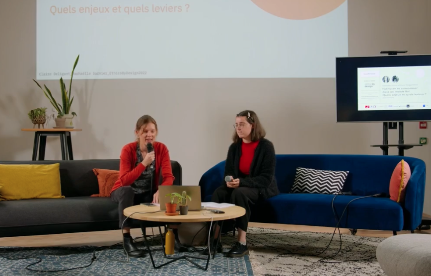 Claire Deligant et Raphaëlle Garnier sur scène à Ethics by Design 2022